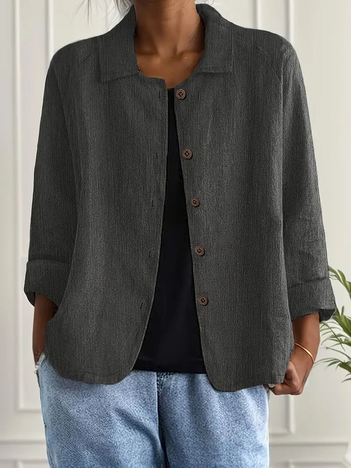 Women's Casual Button Front Relaxed Fit Shirt | Long Sleeves
