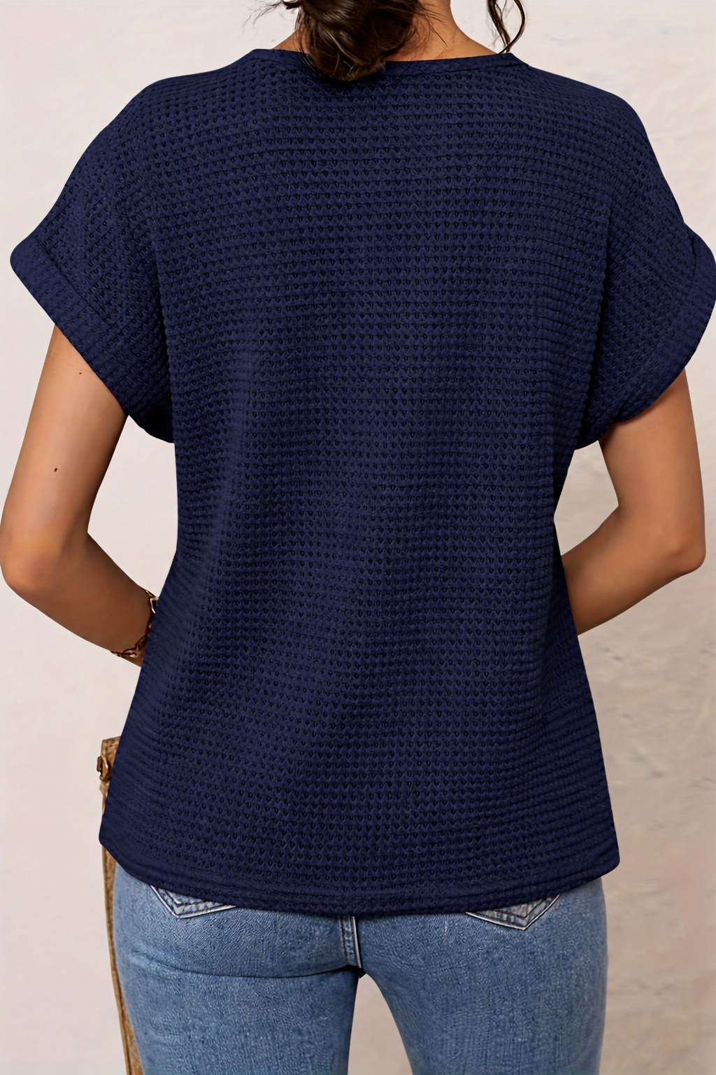 Women's Casual Boho Textured Blouse | Short Sleeves