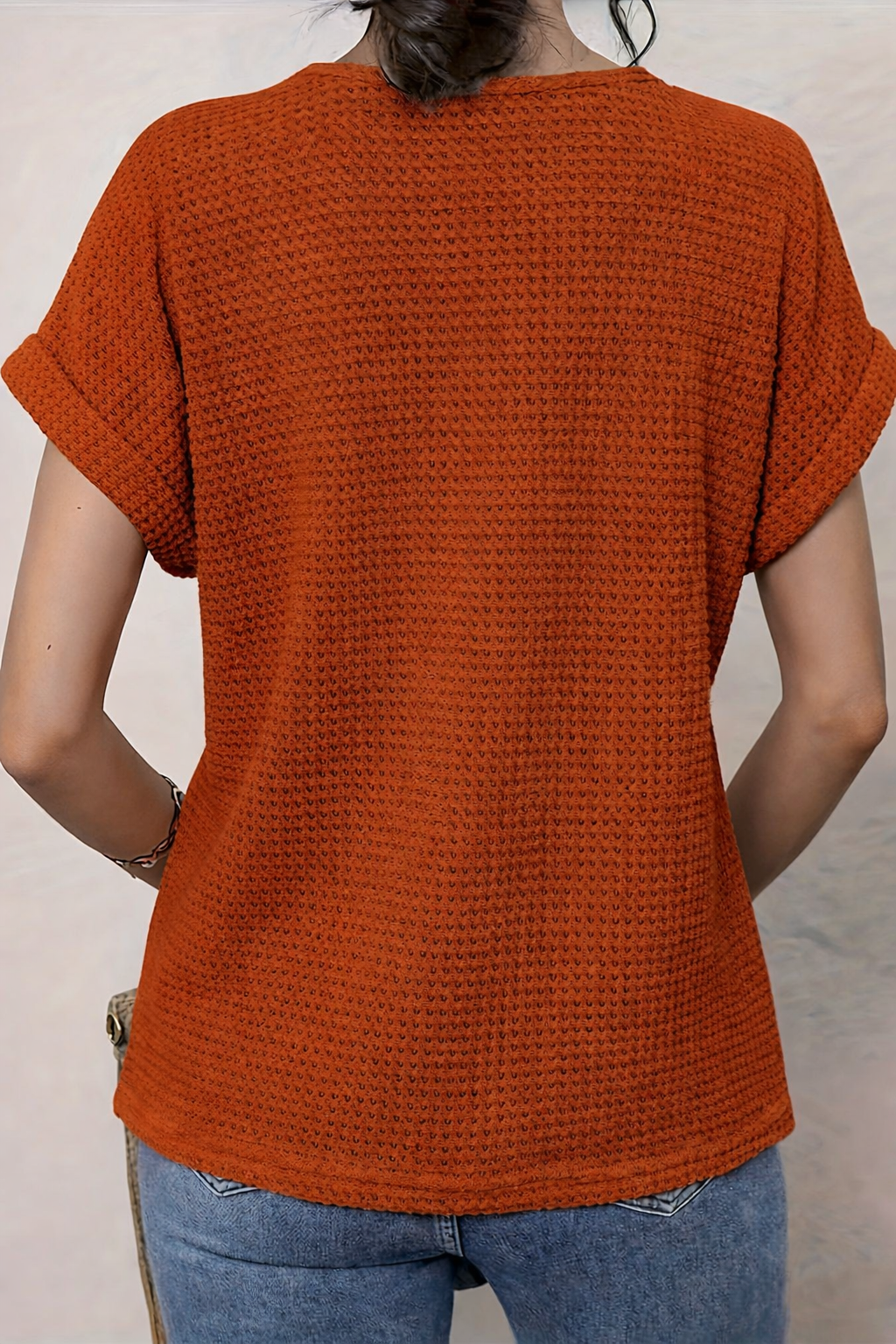 Women's Casual Boho Textured Blouse | Short Sleeves