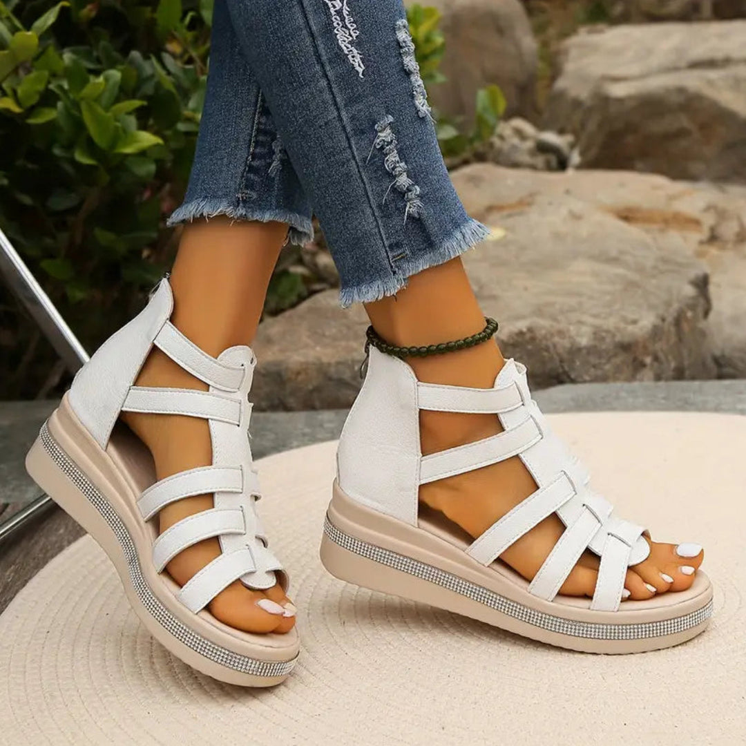 Women's Platform Wedge Cage Sandals | Orthopedic