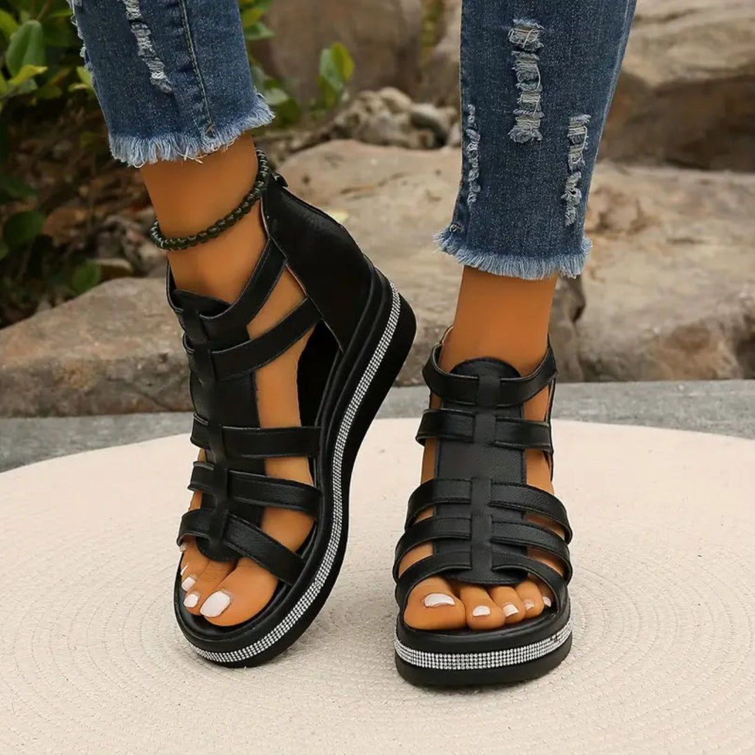 Women's Platform Wedge Cage Sandals | Orthopedic