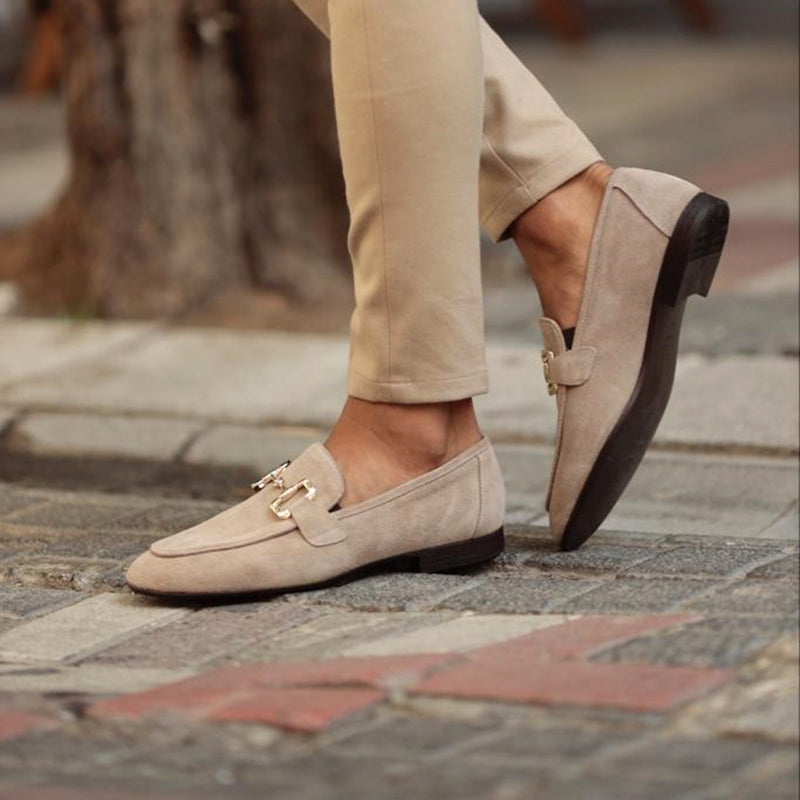 Men's Elegant Buckle Detail Orthopedic Loafers | Slip On