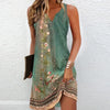 Women's Elegant Summer Button Detail Notch V-Neck Dress | Mini
