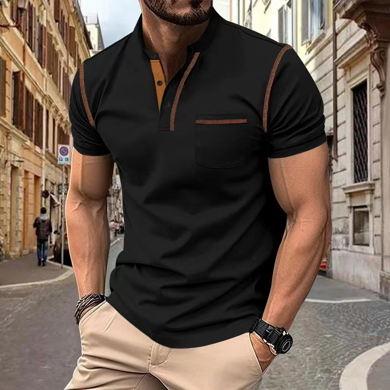 Men's Casual Button Collar Polo Shirt | Short Sleeve