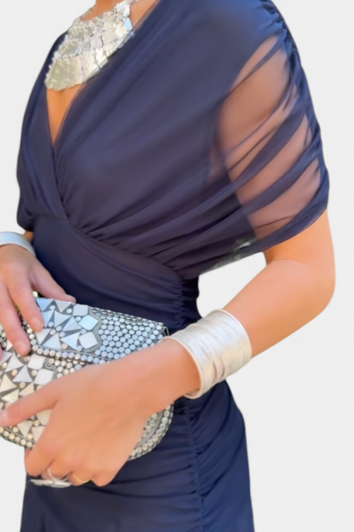 Women's Elegant Wedding Guest Off Shoulder Dress | Maxi