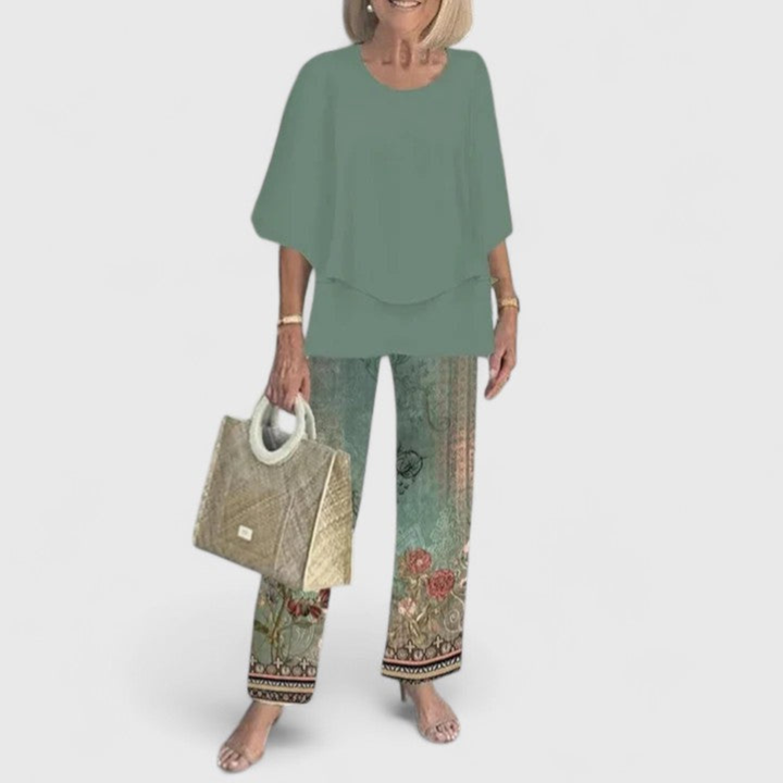 Women's Elegant Blouse and Trouser Set | Two Piece
