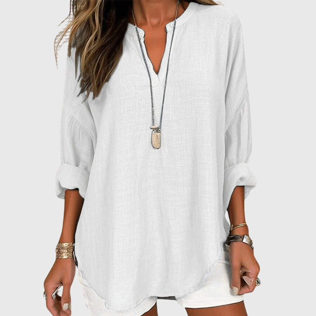 Women's Elegant Flowy Summer Shirt | Long Sleeve