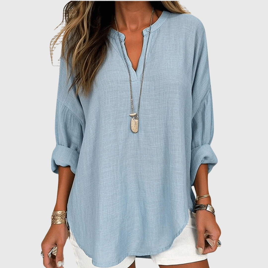 Women's Elegant Flowy Summer Shirt | Long Sleeve