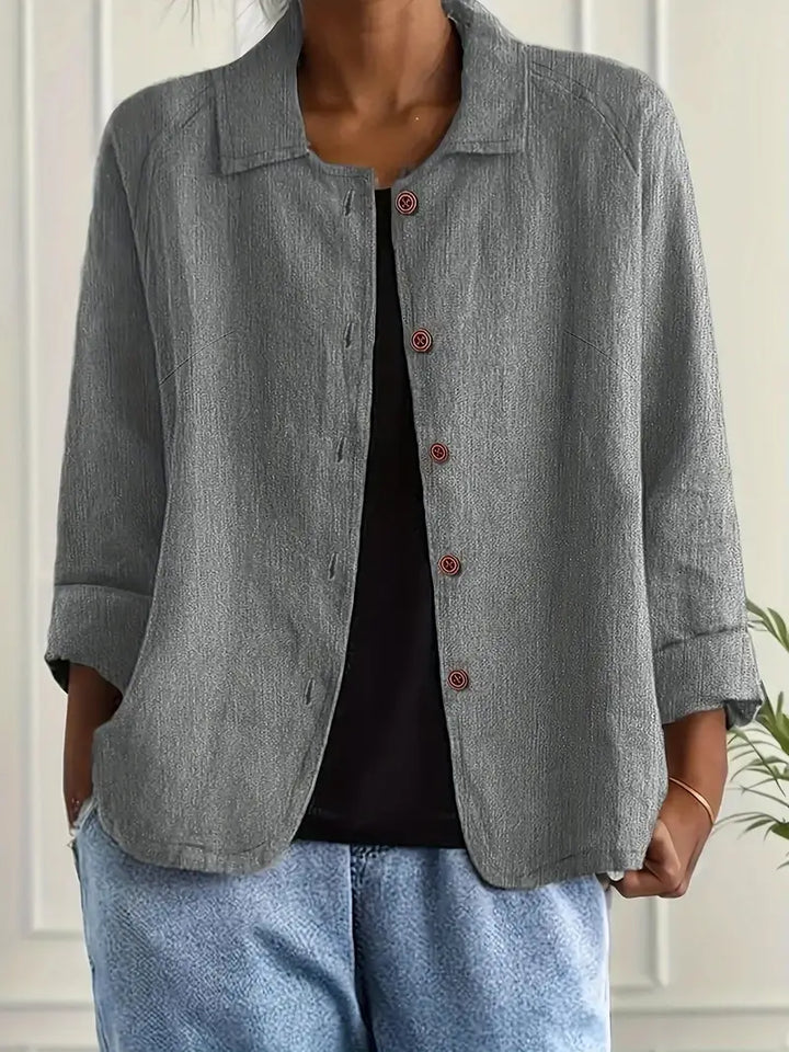 Women's Casual Button Front Relaxed Fit Shirt | Long Sleeves