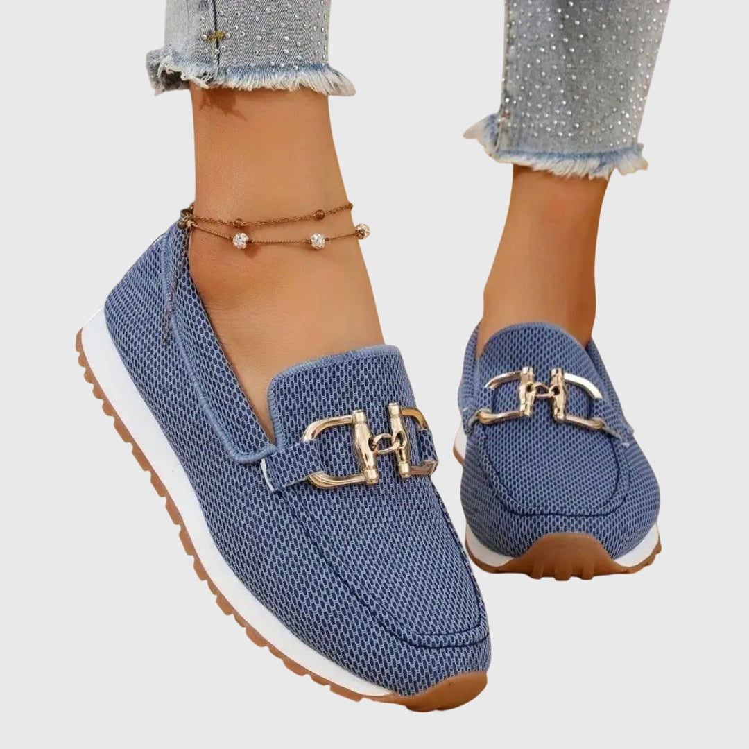 Women's Work Buckle Detail Orthopedic Loafers | Slip On