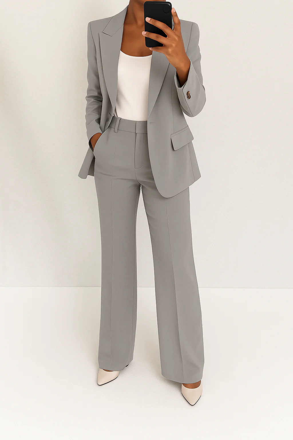 Women's Sophisticated Work Blazer and Trouser Suit Set | Two Piece