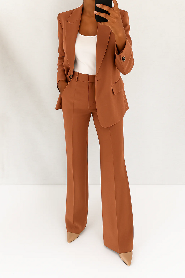 Women's Sophisticated Work Blazer and Trouser Suit Set | Two Piece